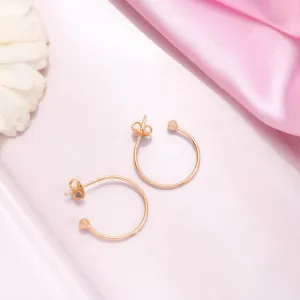 Single Drop Rose Gold Plated Silver Earring