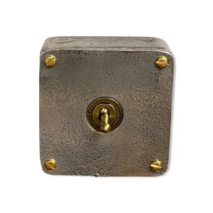 Single Gang Solid Cast Metal Surface Mounted Conduit Light Switch Industrial 2 Way - BS EN Approved Vintage Crabtree 1950’s Style