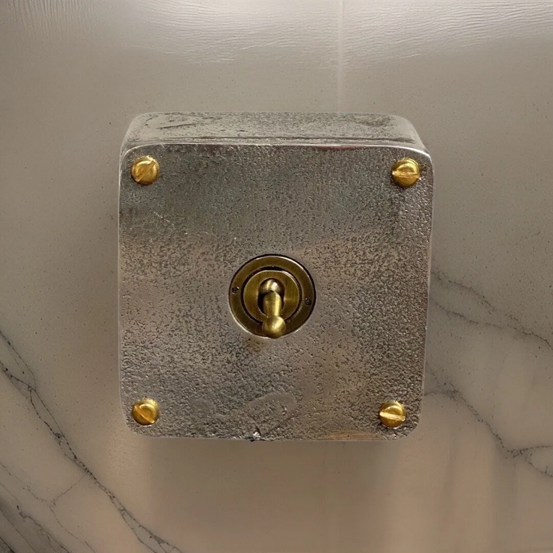 Single Gang Solid Cast Metal Surface Mounted Conduit Light Switch Industrial 2 Way - BS EN Approved Vintage Crabtree 1950’s Style