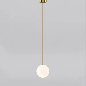 Single Globe Brass Pendant