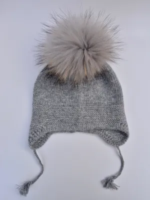 Single Pom Angora Hat