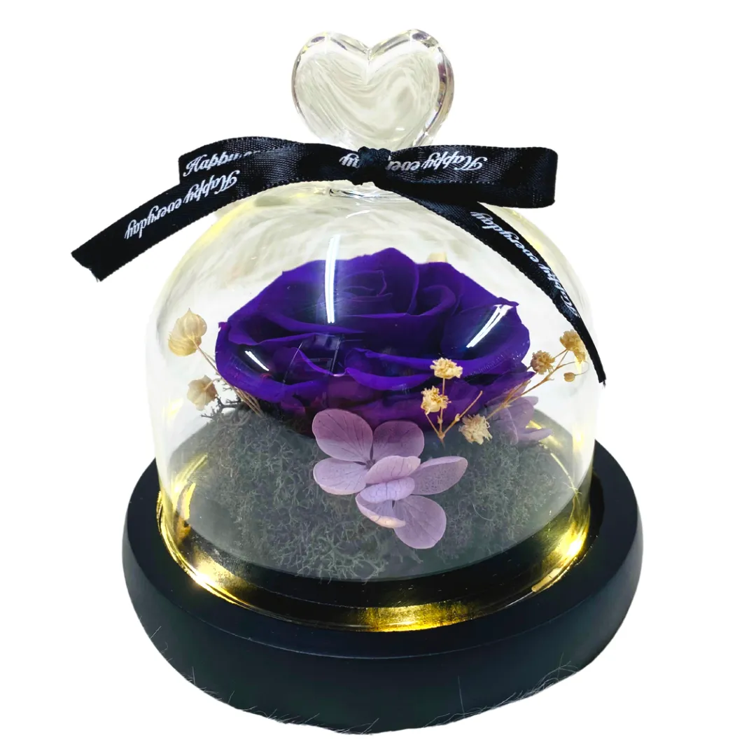 Single Preserved Rose - Small | Dark Purple