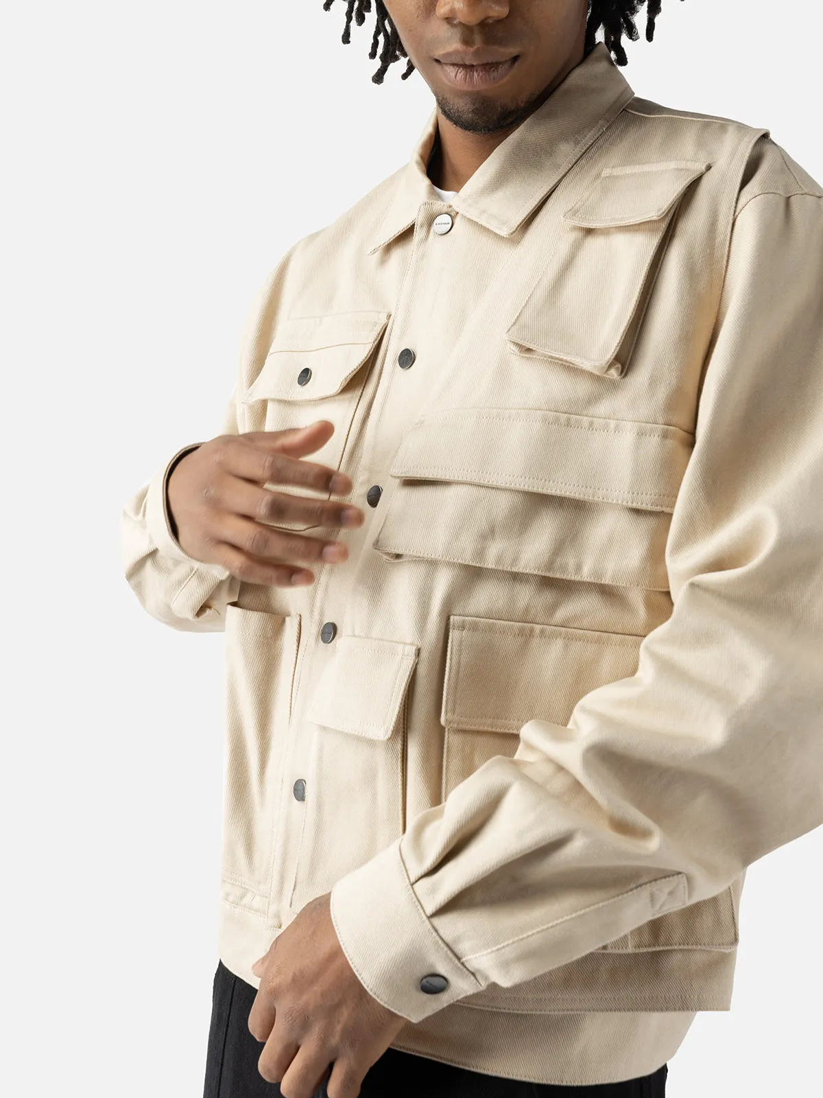 Single Vest Layered Utility Shirt