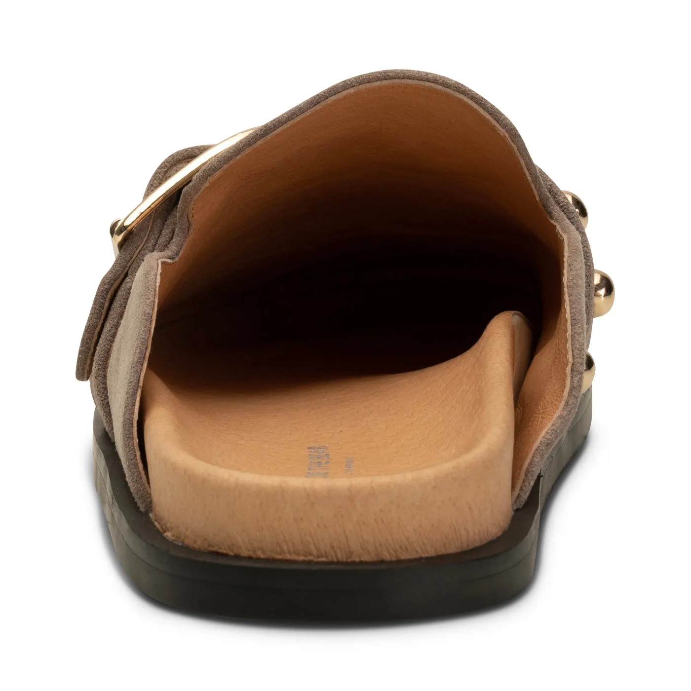 Siri Buckle Clog Suede - TAUPE