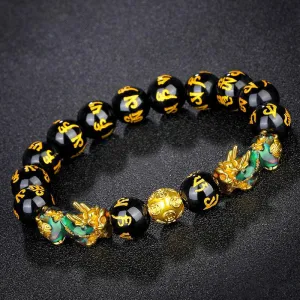 Six-Character Mantra Pixiu Bracelet – Spiritual Protection & Wealth