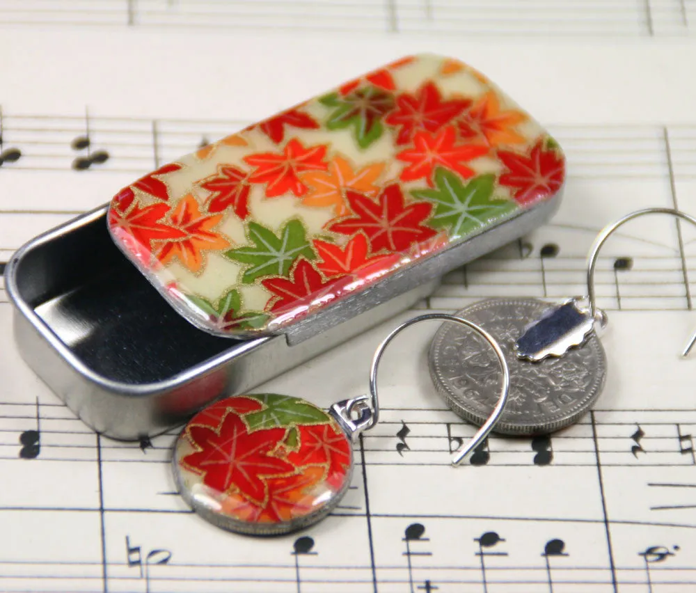 Sixpence Earrings and Teeny Tiny Tin Maple