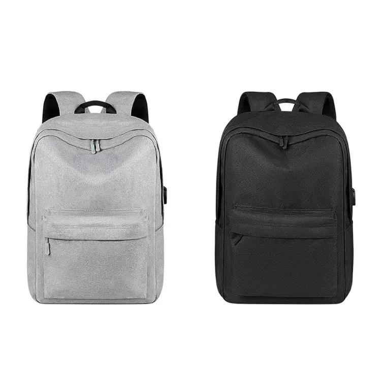 SJ15 Casual Waterproof Backpack with USB Charging Function(Grey)