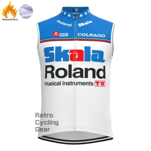 Skala Blue Fleece Retro Cycling Vest