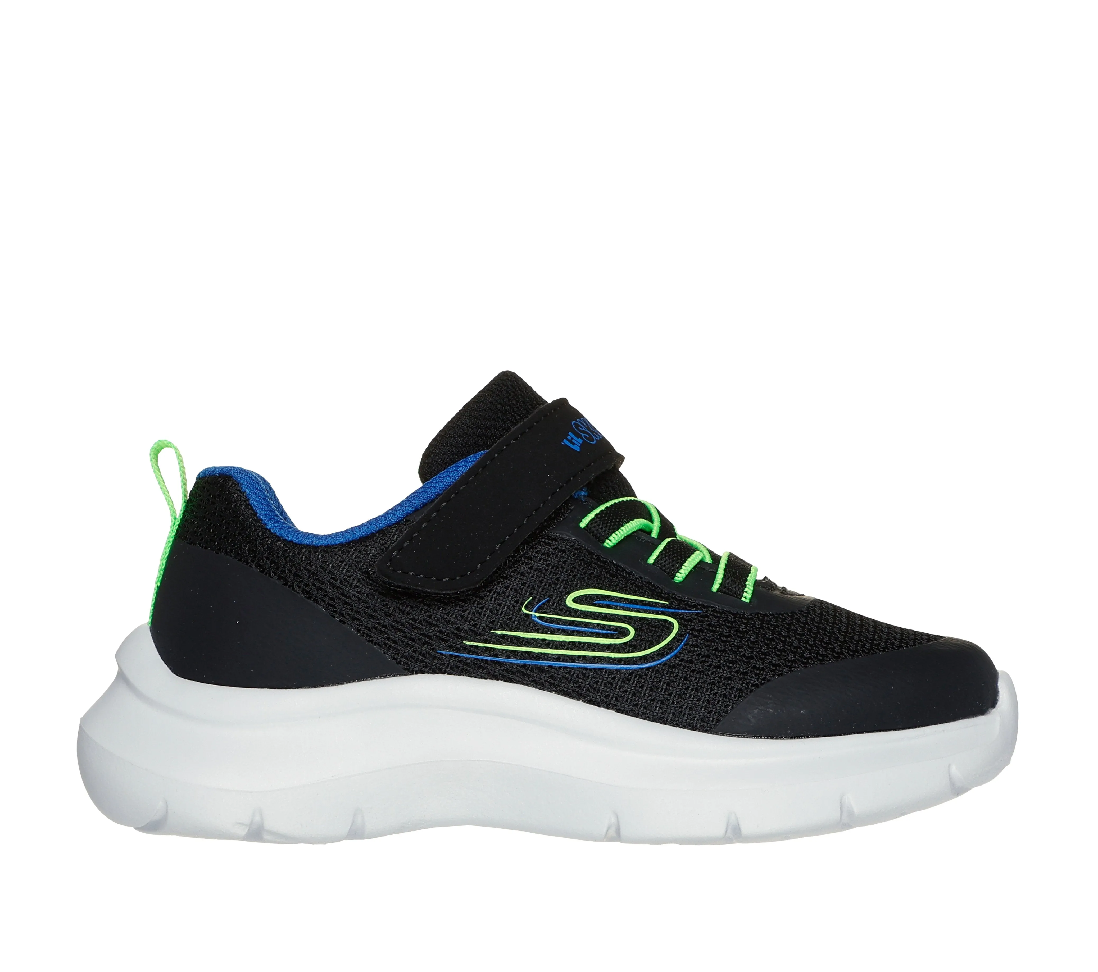 SKECHERS SKECH FAST BRISK BUDDIES - BLACK BLUE LIME