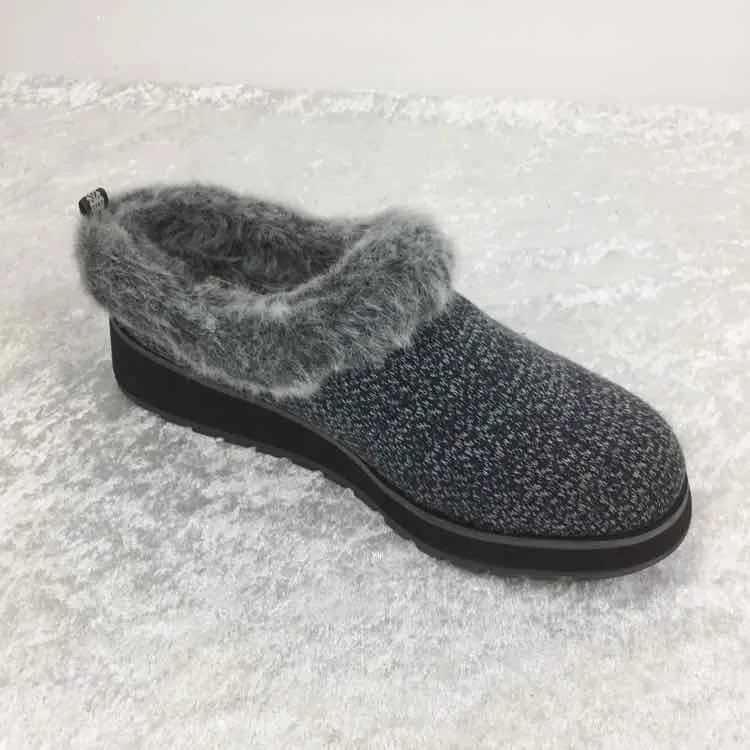 Skechers Women Size 6 Gray NWOT Faux Fur Slip Ons Slippers