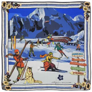 Ski silk scarf 90