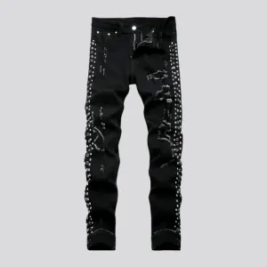 Skinny fit distressed men's jeans