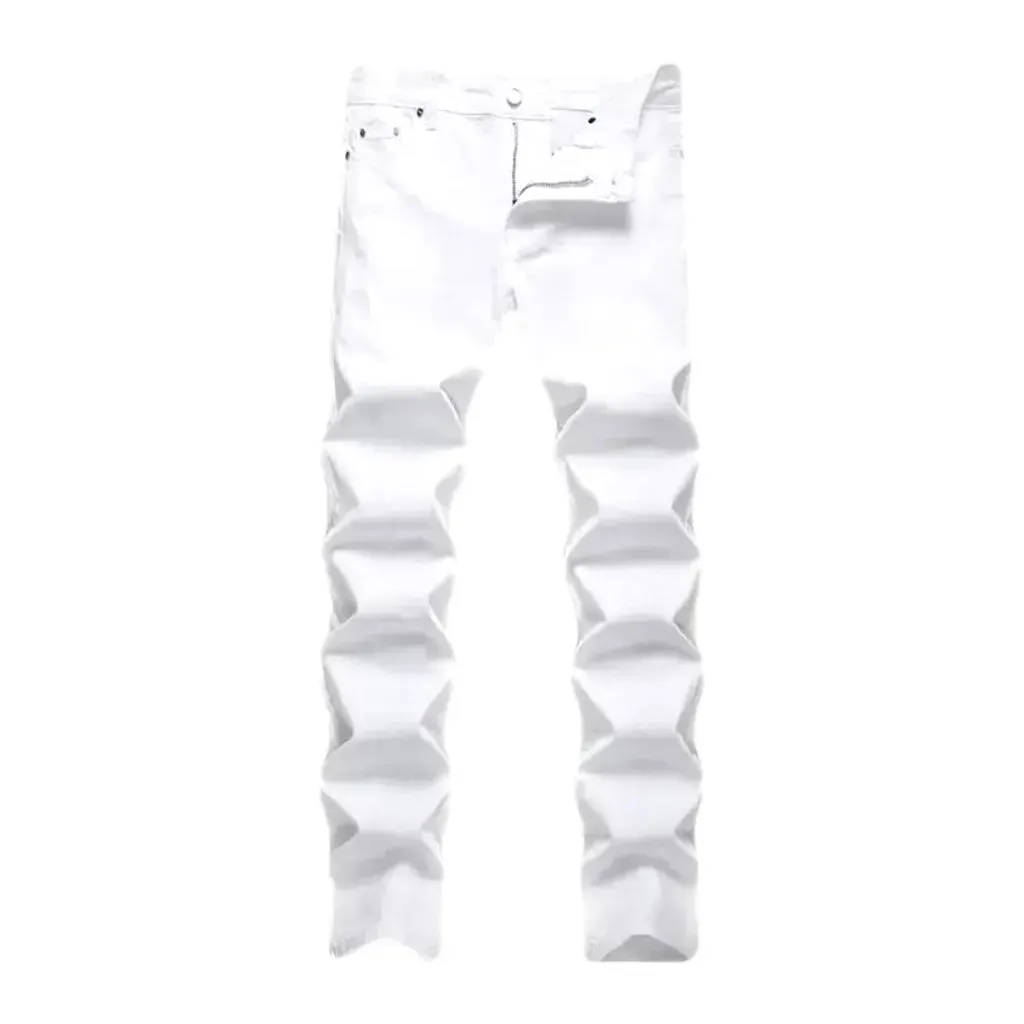 Skinny fit mid rise casual men's jeans