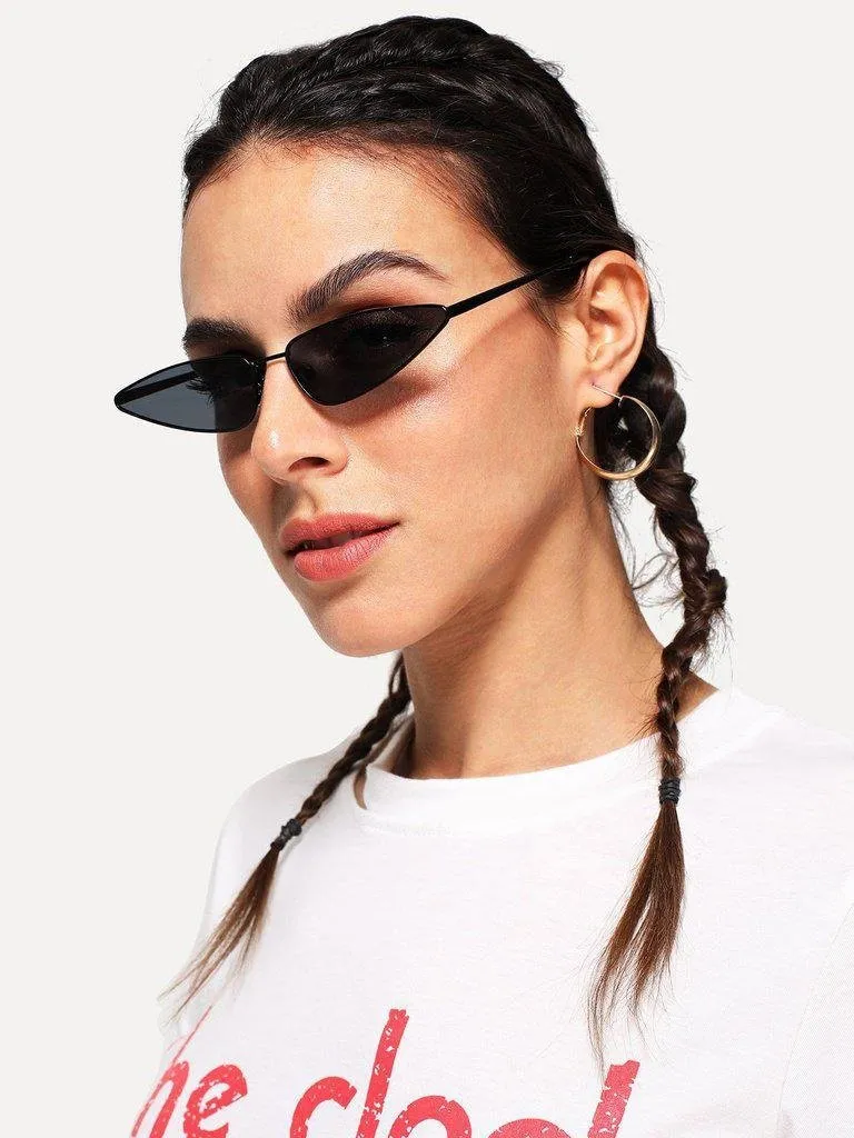 Skinny Frame Cat Eye Sunglasses