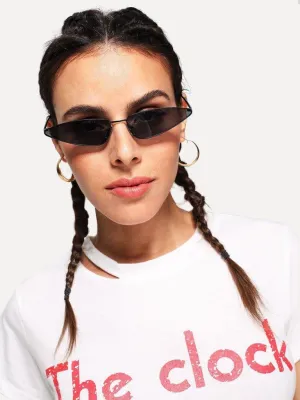 Skinny Frame Cat Eye Sunglasses