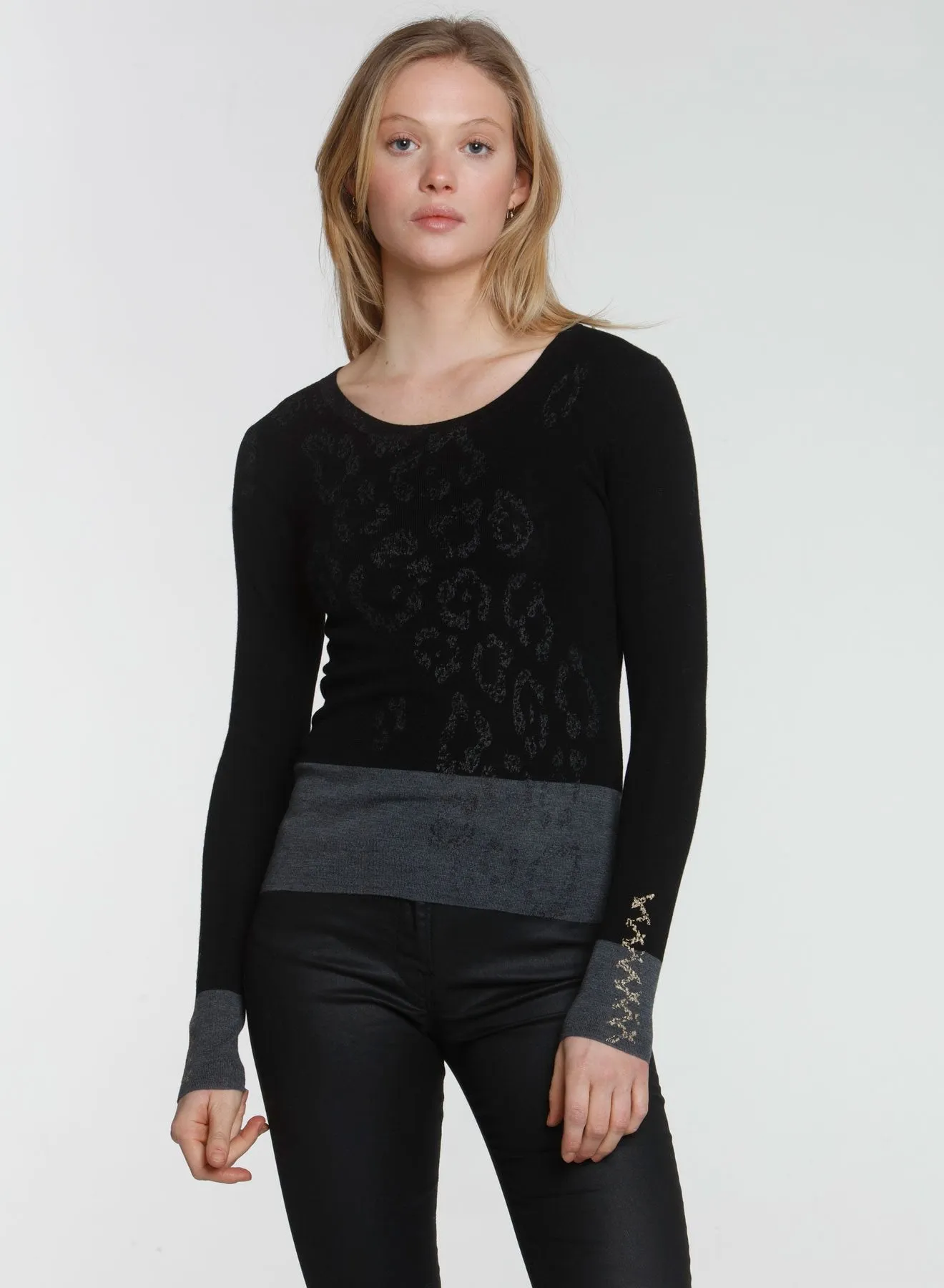 Skinny Leopard Crew - Black