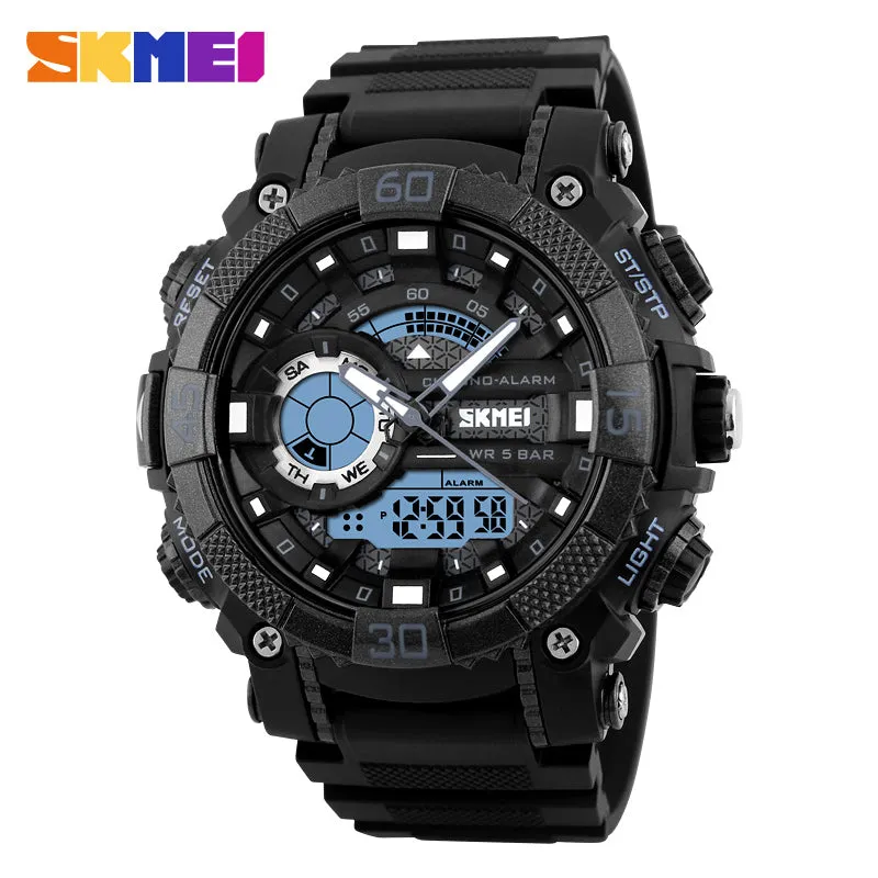 SKMEI 1228 Men Sport Watch Digital Quartz Watches LED Big Dial Clock 30M Waterproof Dual Display Wristwatches Relogio Masculino