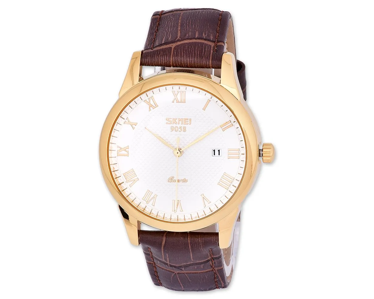 SKMEI Date Display Leather Watches for Men 9058