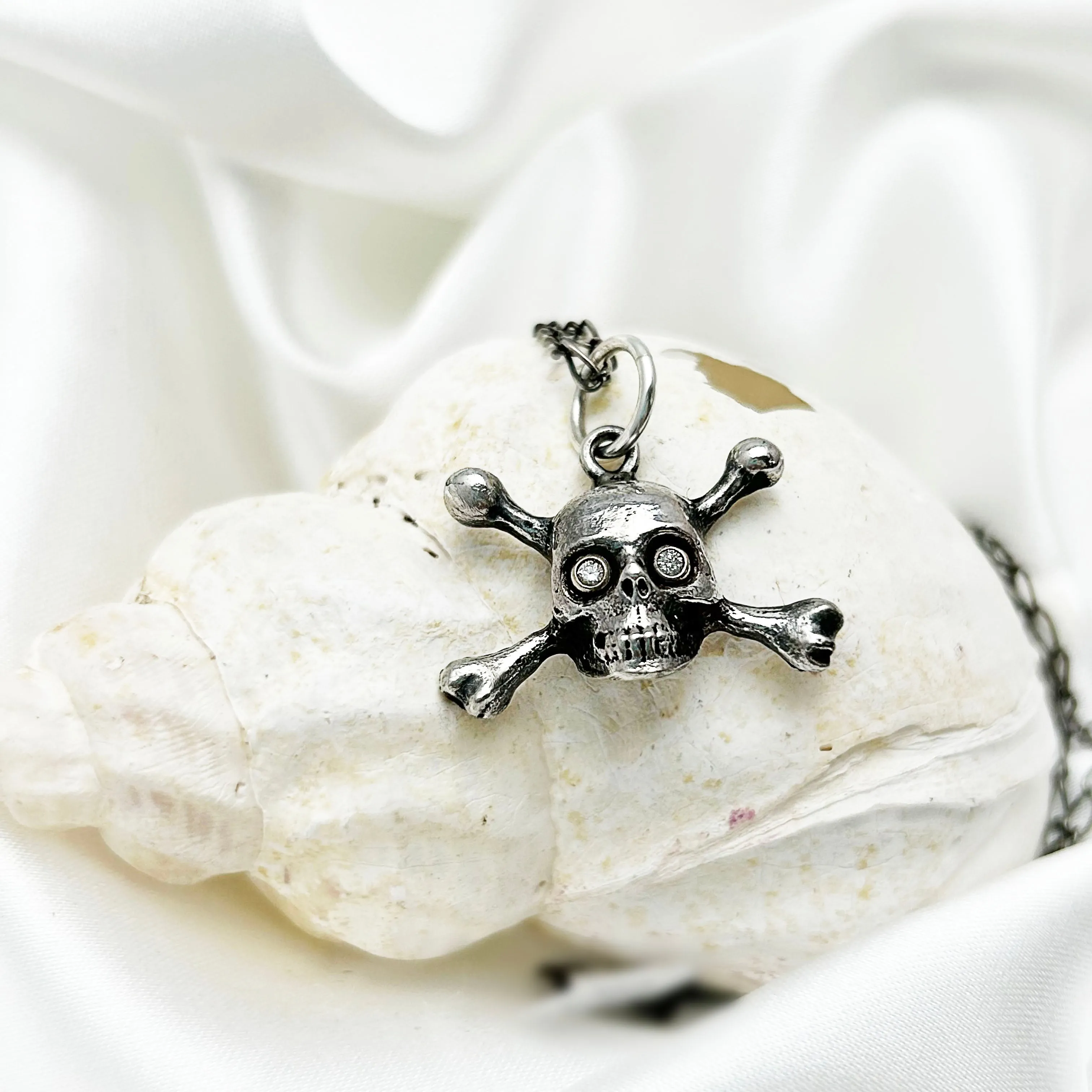 Skull & Crossbones Sterling Silver Necklace