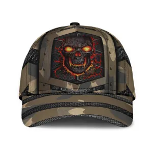 Skull Cap Camo Pattern For Him, Men Skull Cap, Baseball Cap Hat With Skull