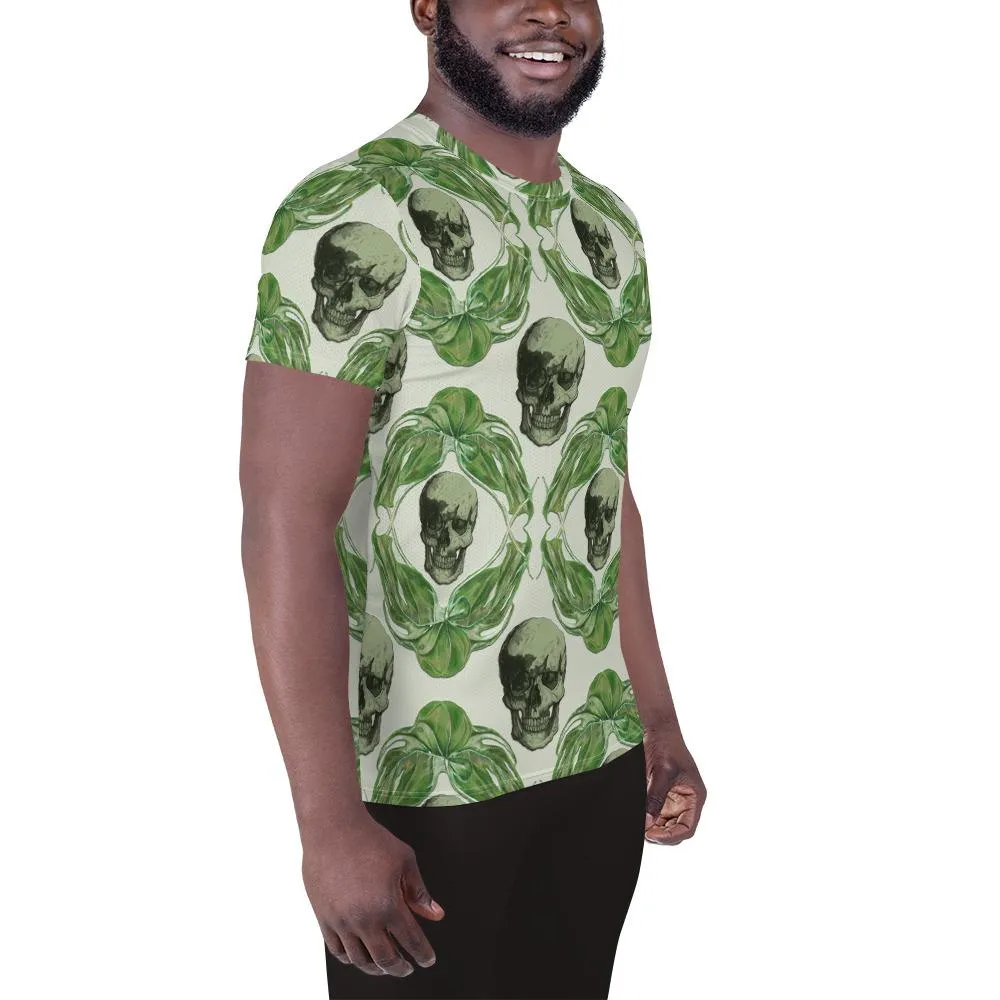 Skulls & Leaves by Robert Bowen All-Over Print Men's Athletic T-Shirt