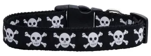 Skulls Nylon Dog Collar Sm