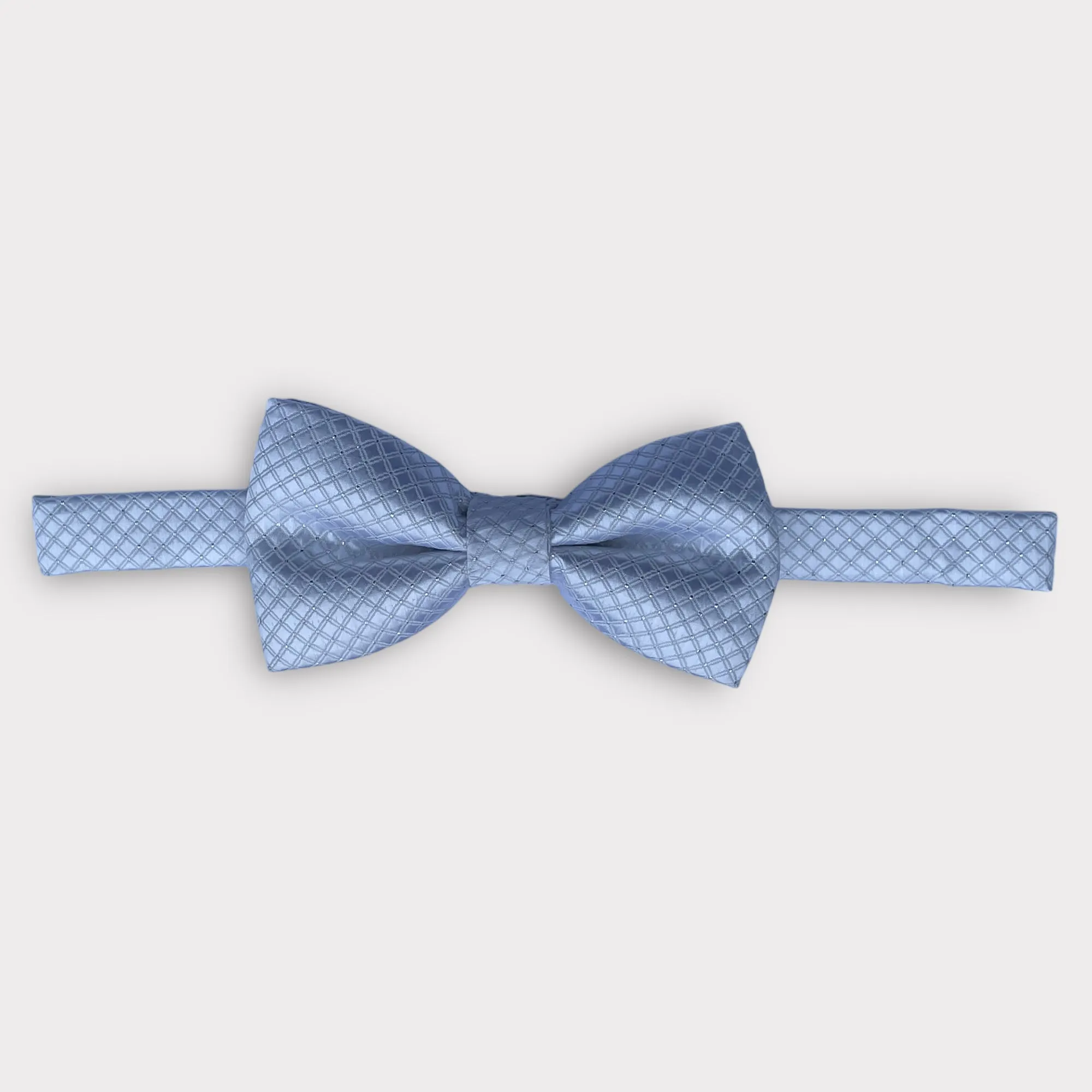 Sky Blue Check Patterned Bow Tie