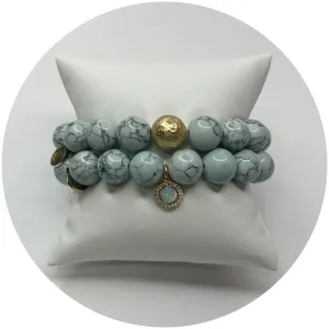 Sky Blue Howlite Color Stax