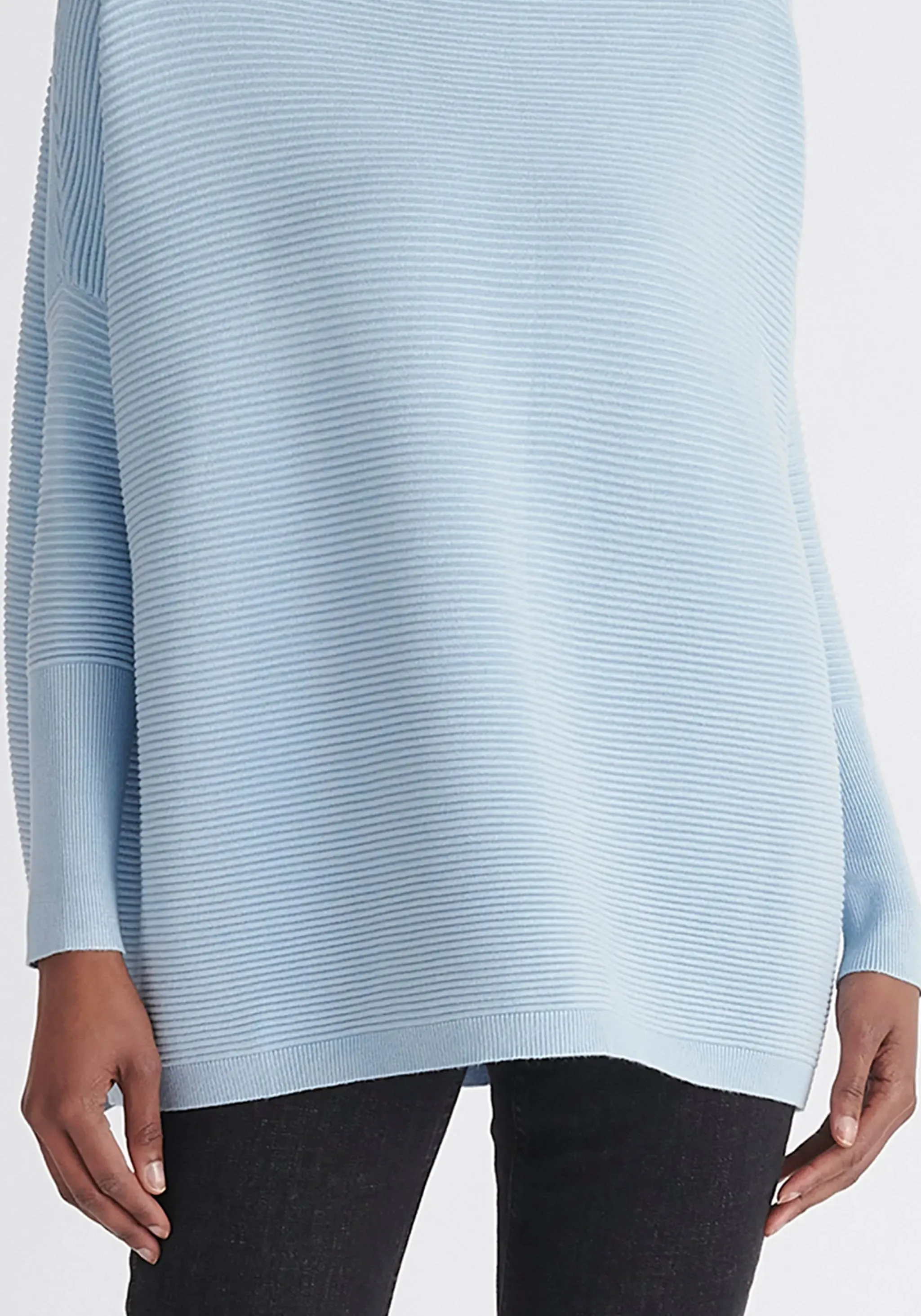 Sky Blue Paisie Ribbed Jumper