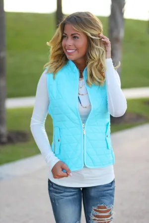 Sky Blue Quilted Vest