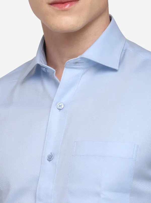 Sky Blue Solid Smart Fit Formal Shirt | JadeBlue