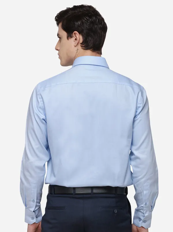 Sky Blue Solid Smart Fit Formal Shirt | JadeBlue