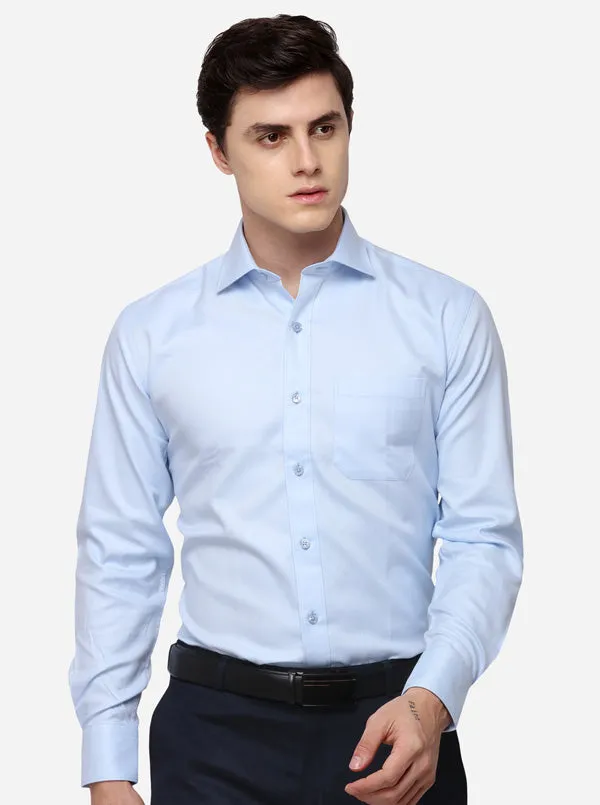 Sky Blue Solid Smart Fit Formal Shirt | JadeBlue