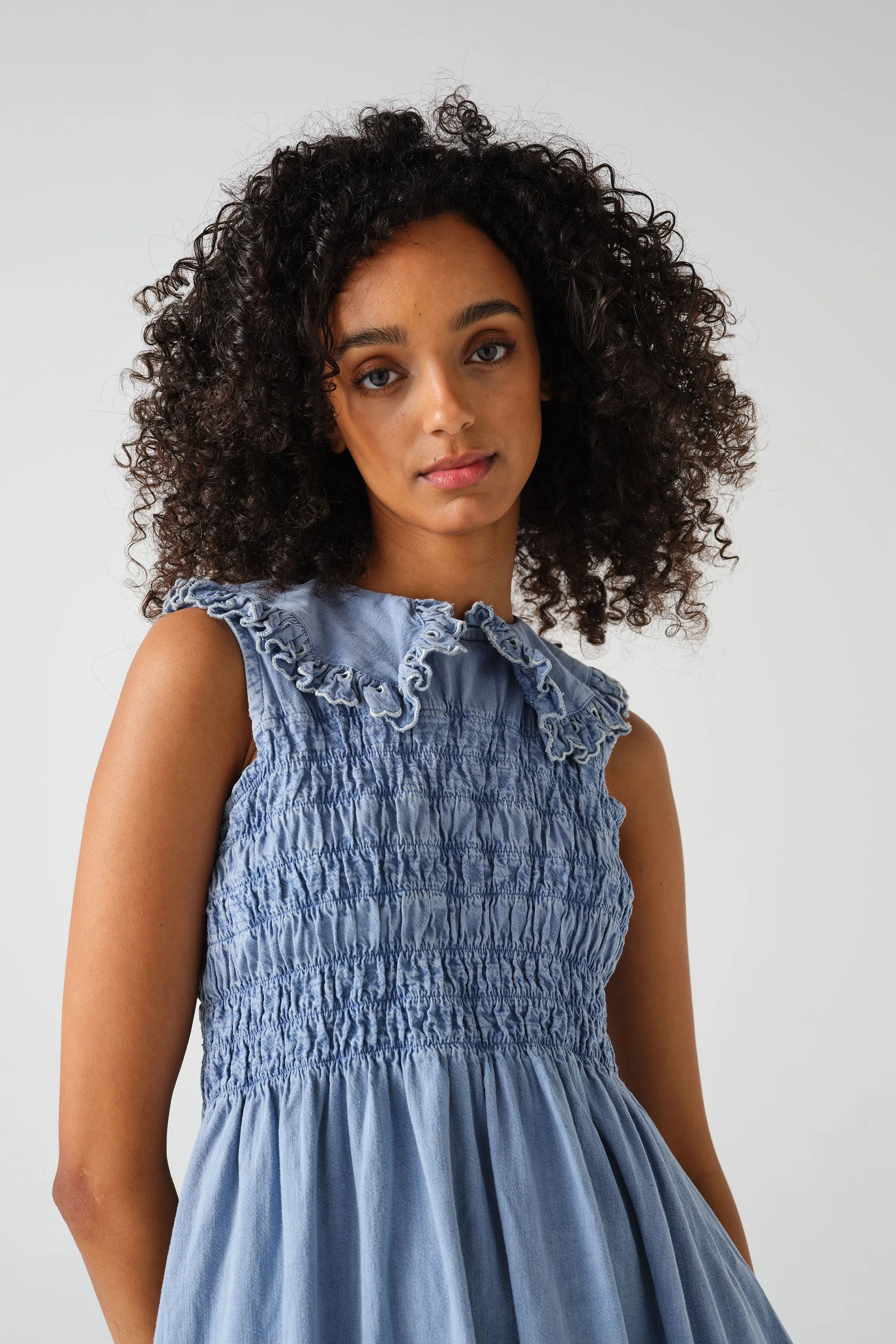 Sky Dress in Chambray Blue