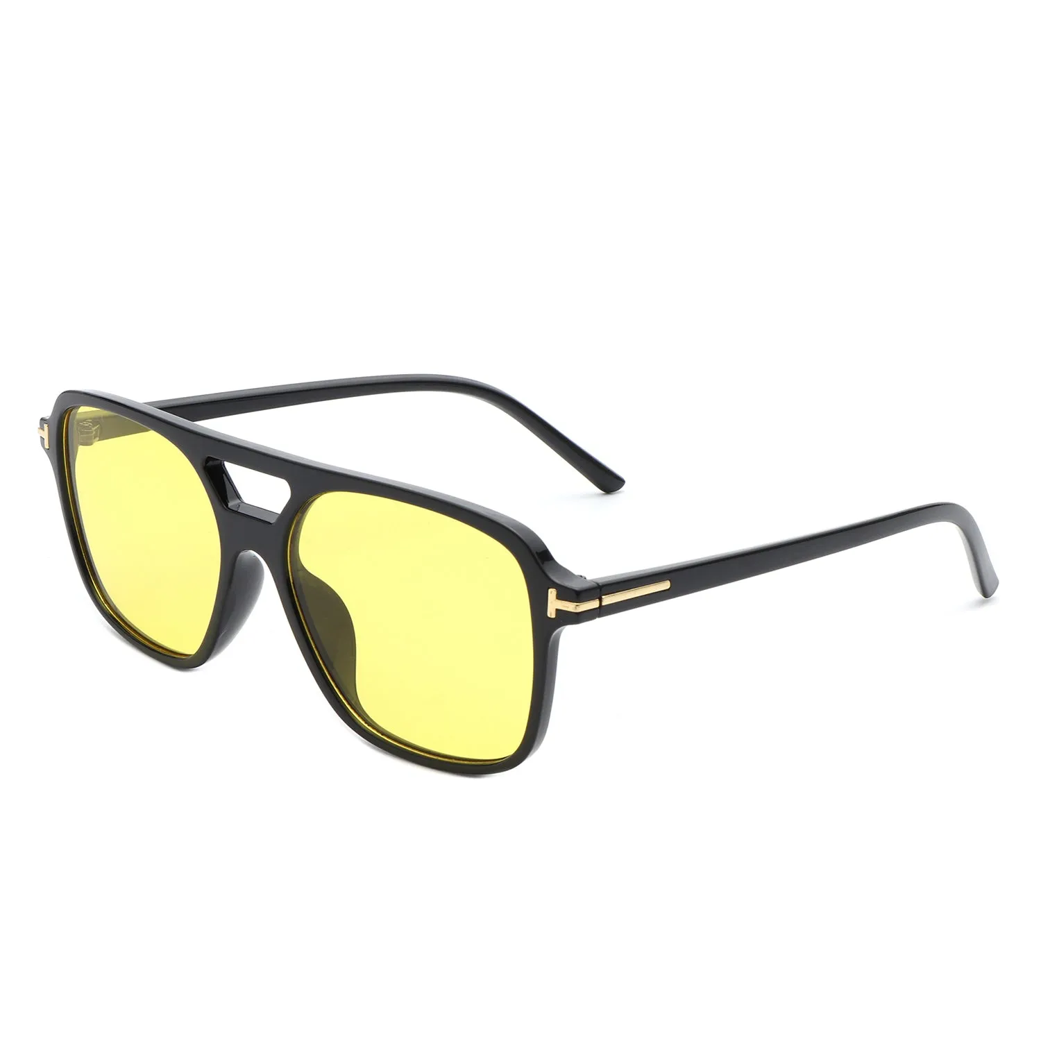 Skyhavoc - Retro Square Brow-Bar Aviator Sunglasses