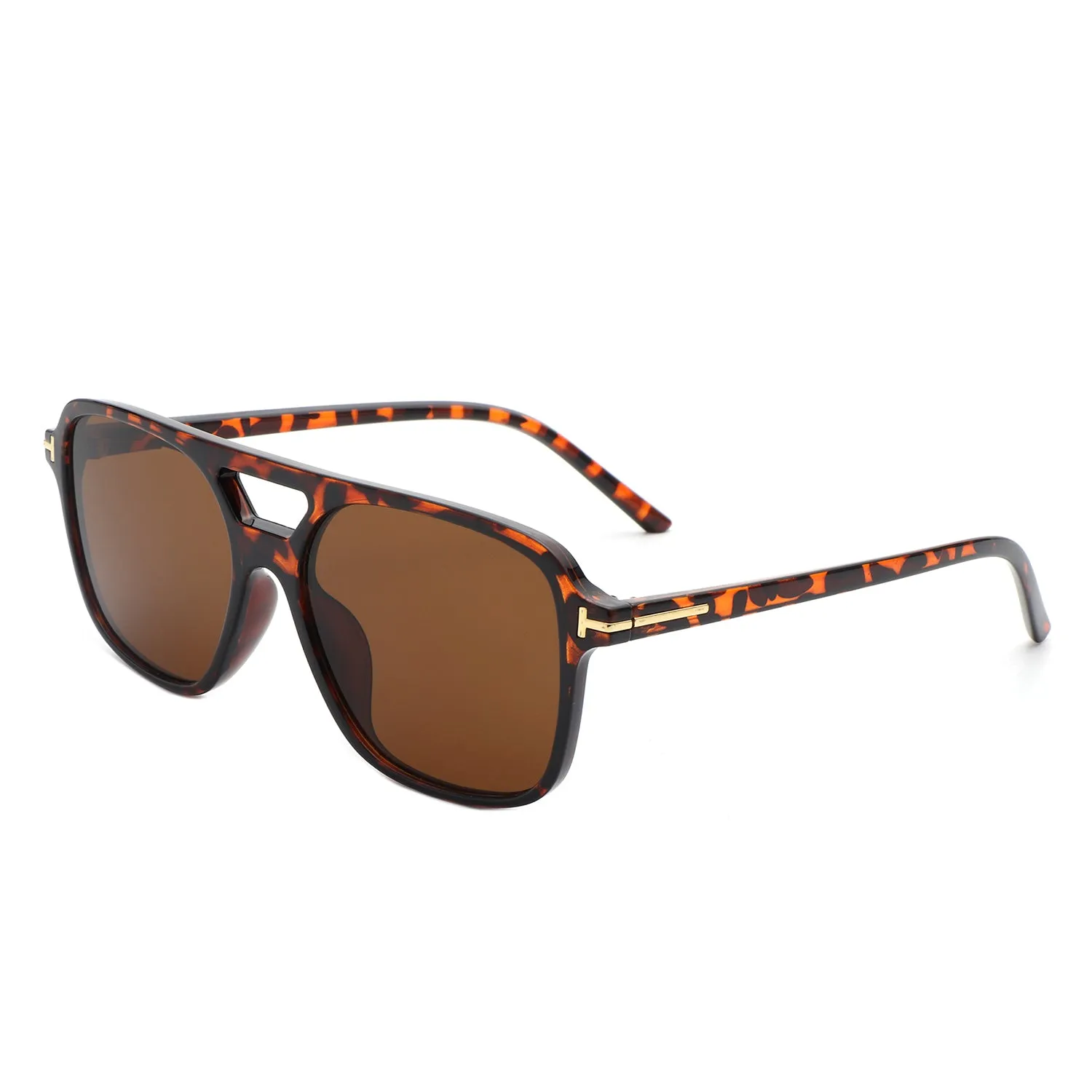 Skyhavoc - Retro Square Brow-Bar Aviator Sunglasses