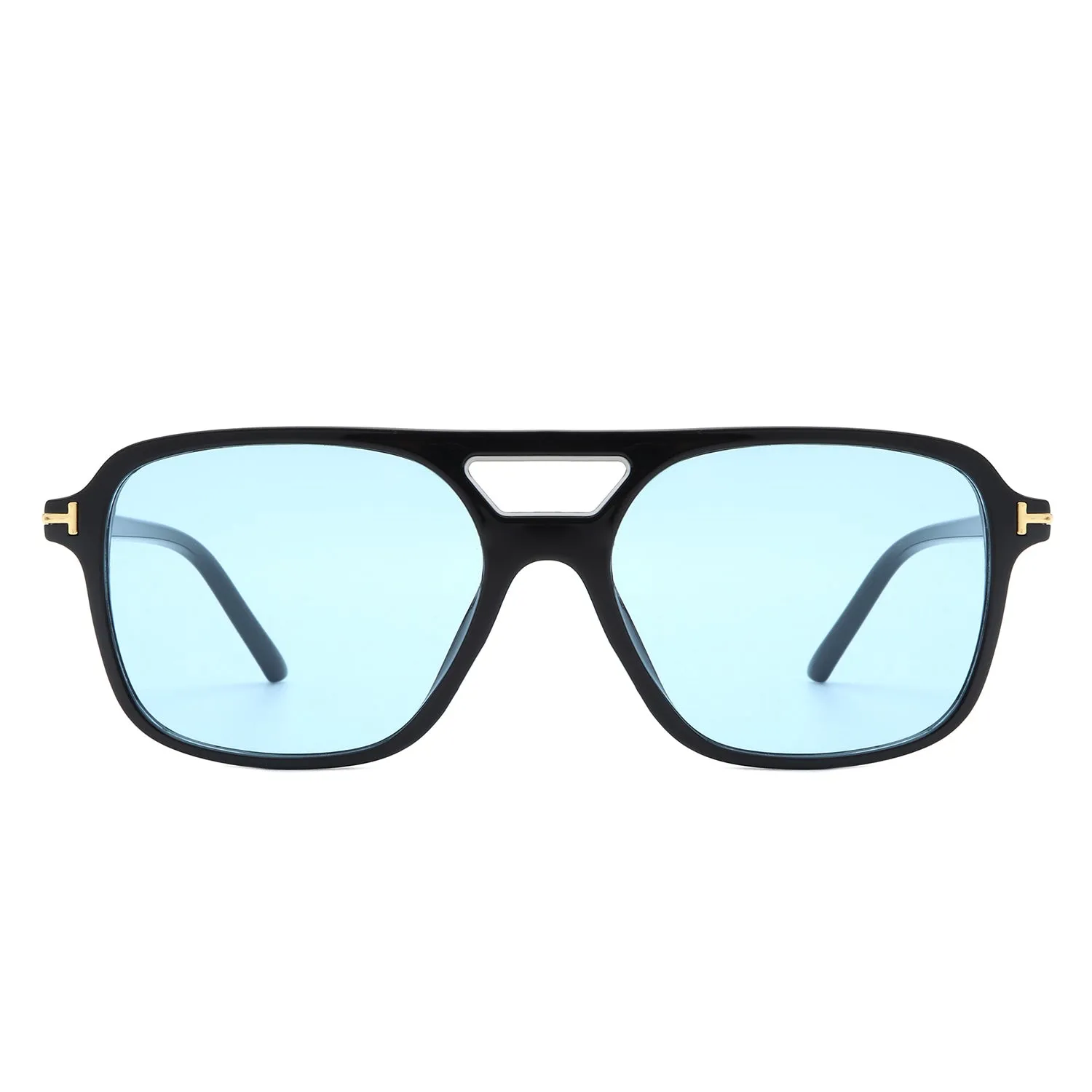 Skyhavoc - Retro Square Brow-Bar Aviator Sunglasses