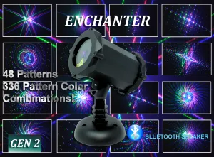 SL-41 - 3D The Enchanter 48 Pattern Laser Christmas Light with Bluetooth Speaker - 2nd GEN v2