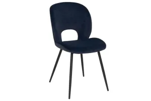 Slane - Blue Fabric And Metal Dining Chair (Navy)