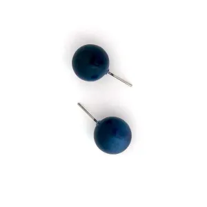 Slate Blue Moonglow Ball Stud Earrings