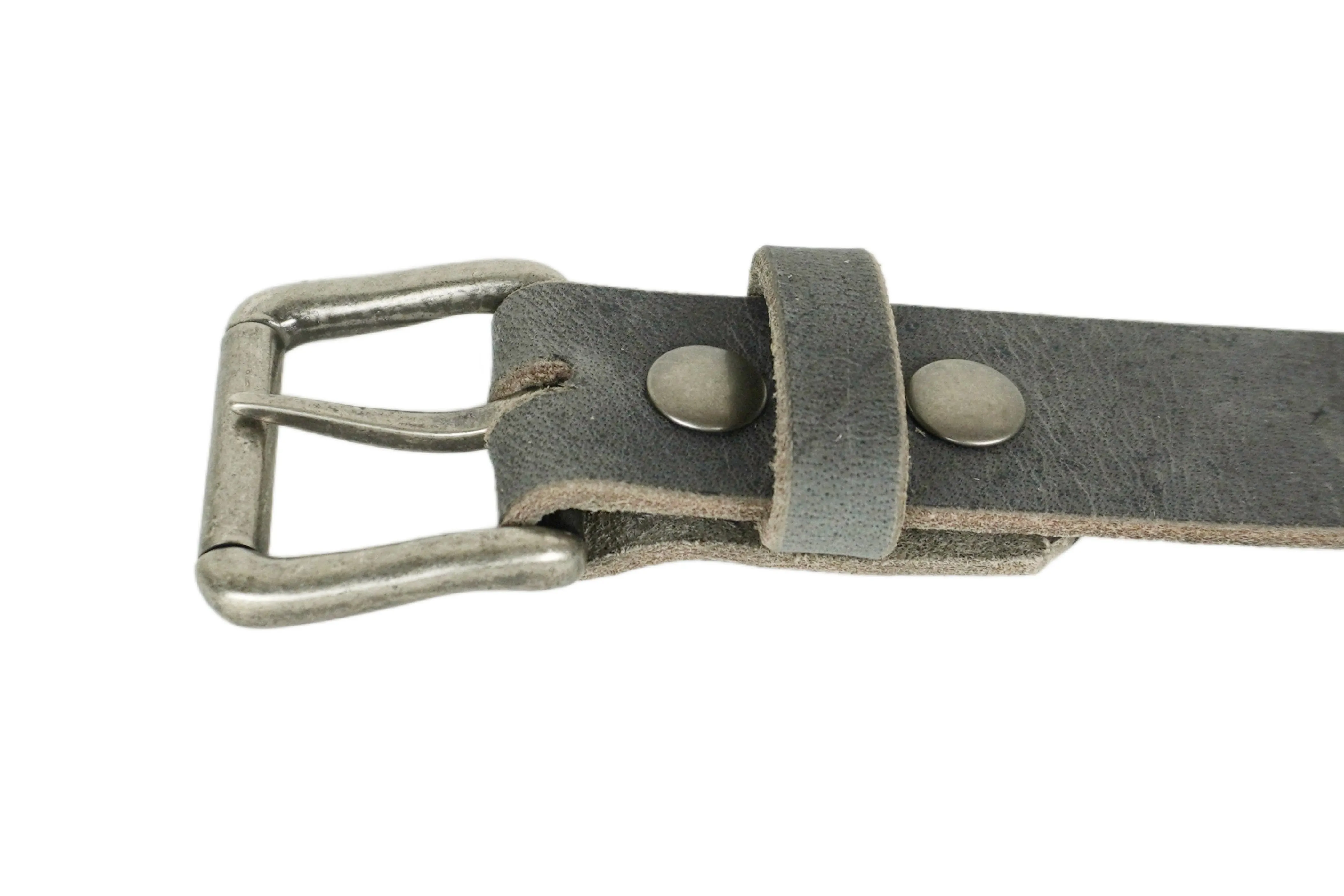 Slate Gray Leather Belt