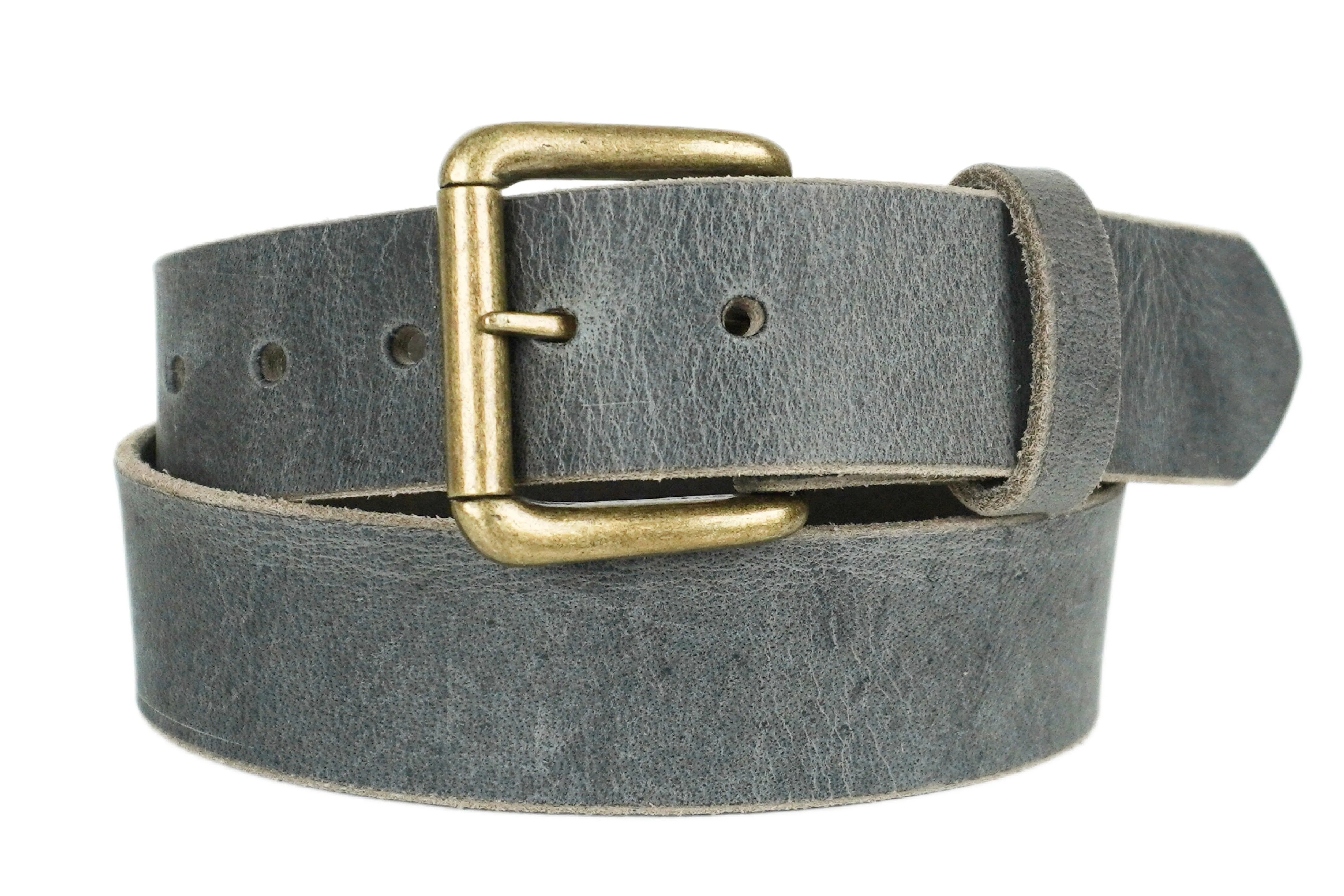 Slate Gray Leather Belt