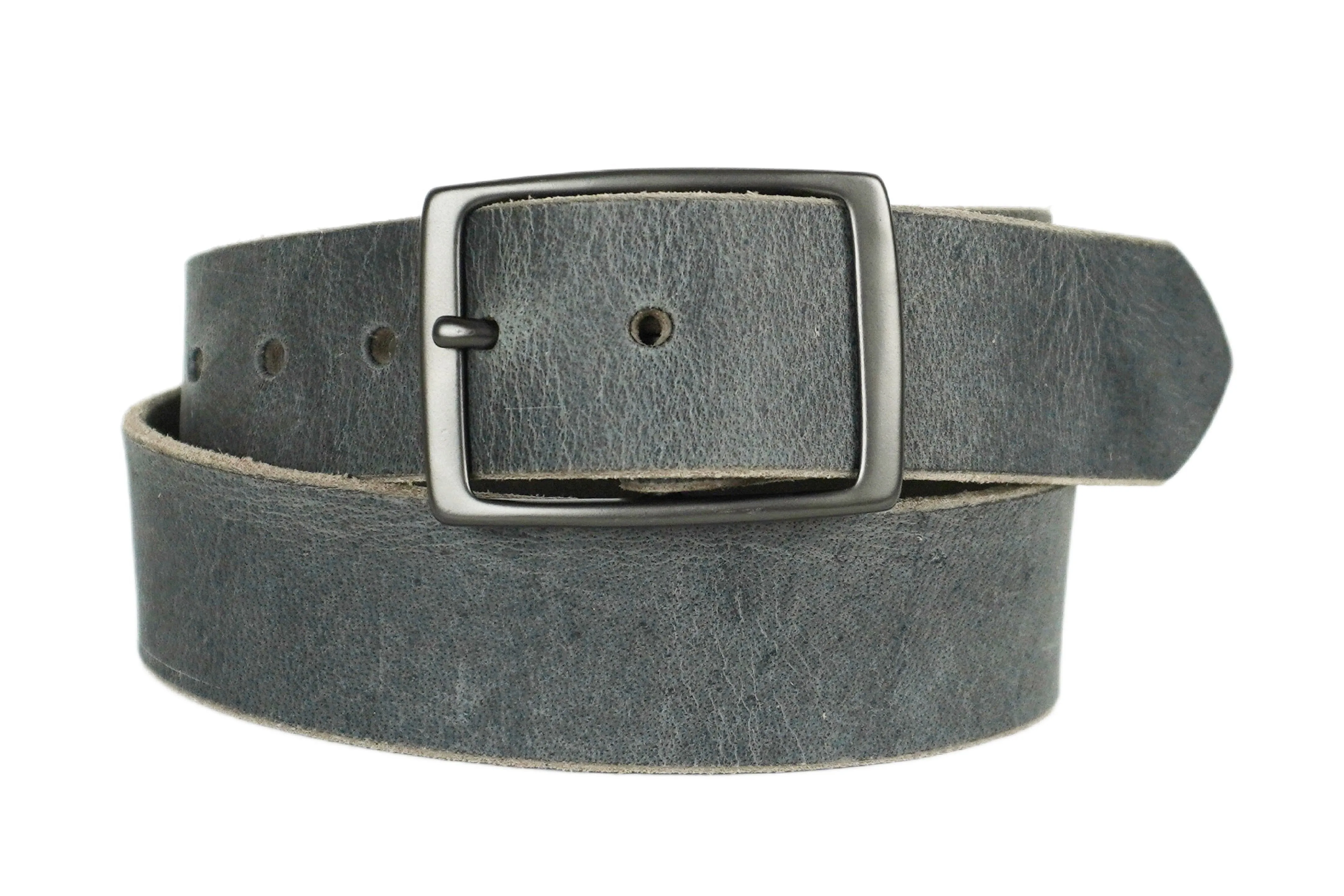 Slate Gray Leather Belt