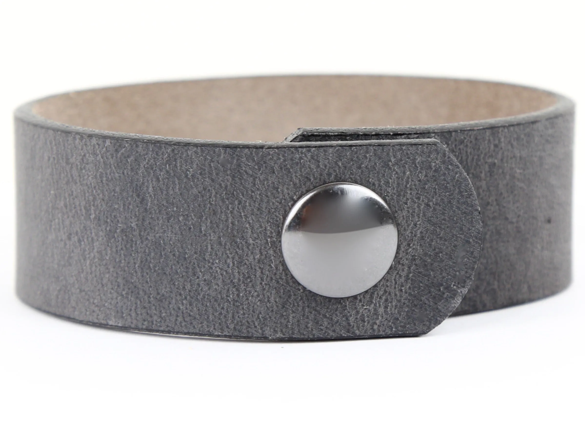 Slate Gray Leather Wristband