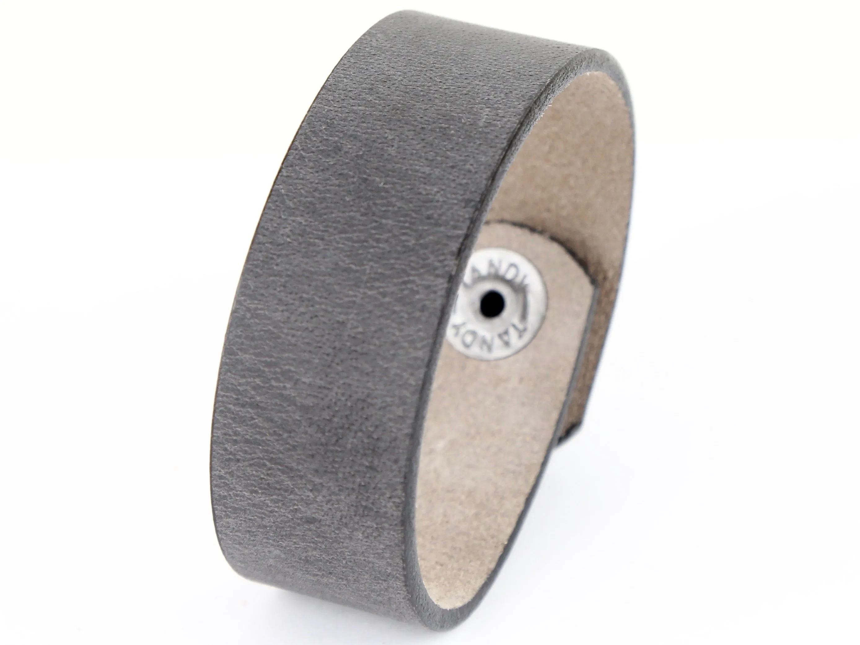 Slate Gray Leather Wristband