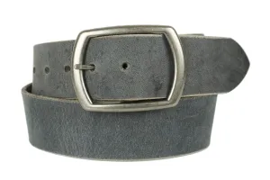 Slate Gray Wide Leather Belt