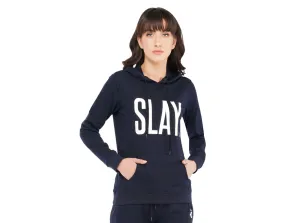 SLAY. Classic Women's Navy Blue Hoodie