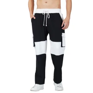 SLAY. Men's Black & White Colorblock Utility Cargo Pants