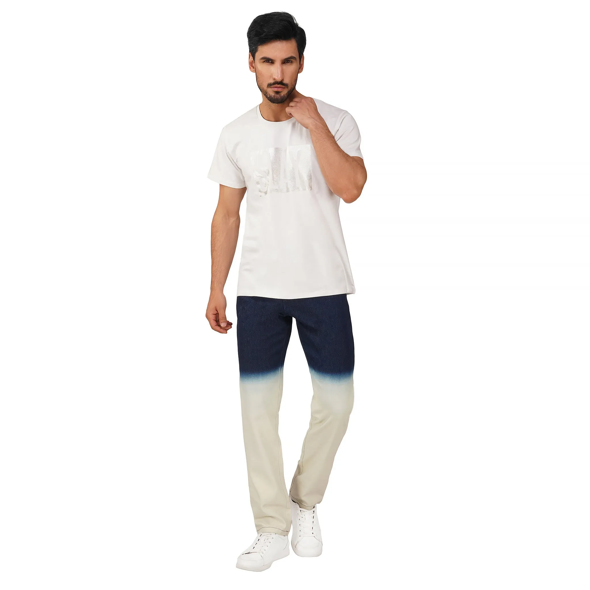 SLAY. Men's Blue White Ombre Denim Jeans