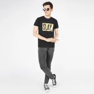 SLAY. Men's Reflective Gold Foil Print T-shirt Premium Limited Edition